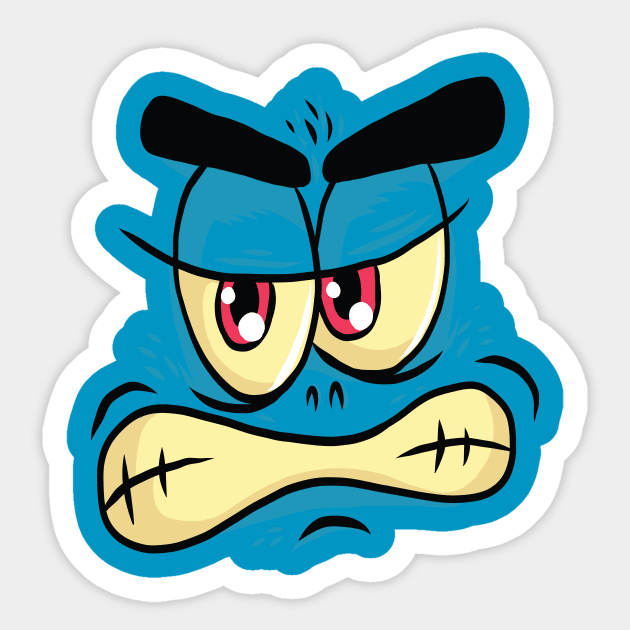 Monster Face Monster - Kids Sticker by rjzinger